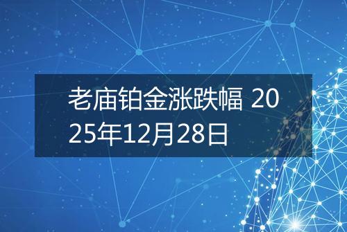 老庙铂金涨跌幅 2025年12月28日