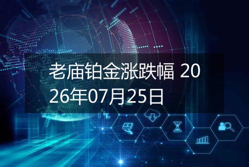 老庙铂金涨跌幅 2026年07月25日