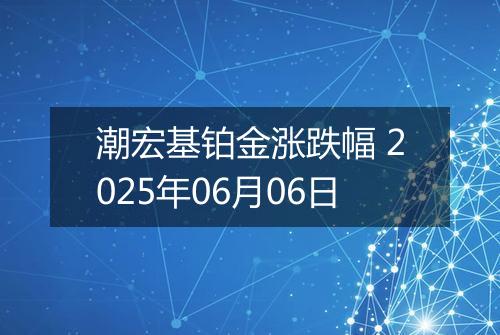潮宏基铂金涨跌幅 2025年06月06日