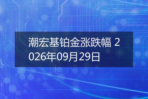 潮宏基铂金涨跌幅 2026年09月29日