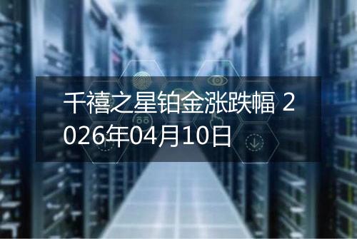 千禧之星铂金涨跌幅 2026年04月10日