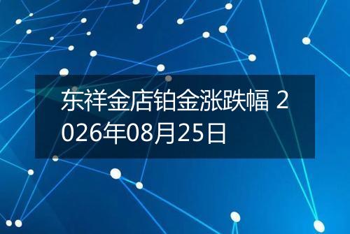 东祥金店铂金涨跌幅 2026年08月25日