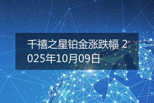 千禧之星铂金涨跌幅 2025年10月09日