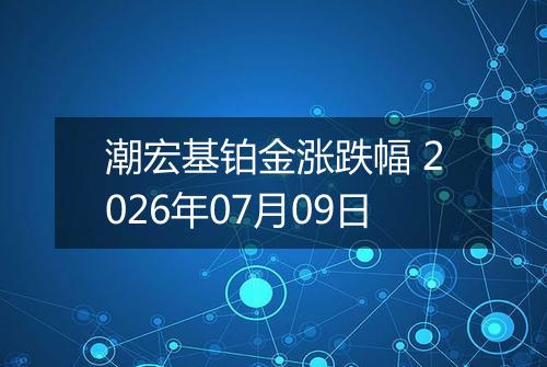 潮宏基铂金涨跌幅 2026年07月09日