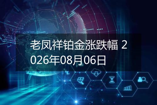 老凤祥铂金涨跌幅 2026年08月06日