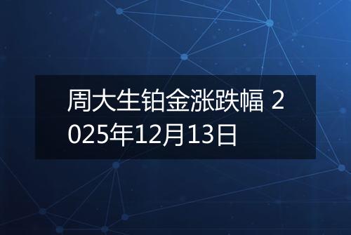 周大生铂金涨跌幅 2025年12月13日