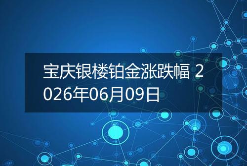 宝庆银楼铂金涨跌幅 2026年06月09日