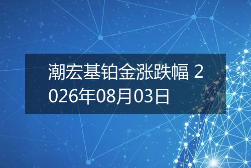 潮宏基铂金涨跌幅 2026年08月03日