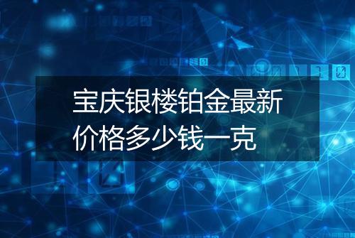 宝庆银楼铂金最新价格多少钱一克