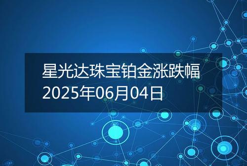 星光达珠宝铂金涨跌幅 2025年06月04日