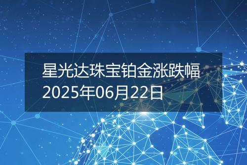 星光达珠宝铂金涨跌幅 2025年06月22日