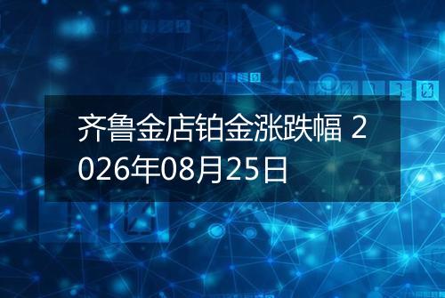 齐鲁金店铂金涨跌幅 2026年08月25日