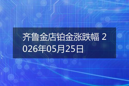 齐鲁金店铂金涨跌幅 2026年05月25日
