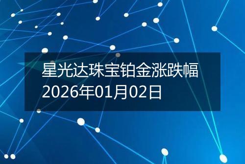 星光达珠宝铂金涨跌幅 2026年01月02日