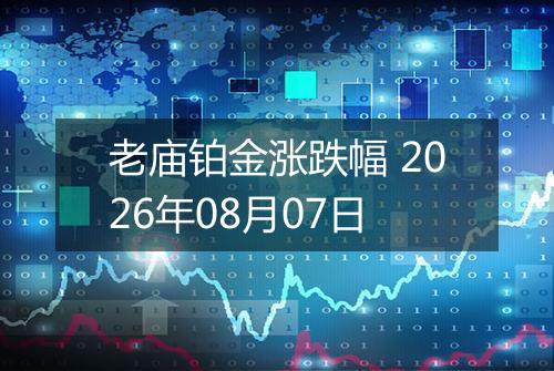 老庙铂金涨跌幅 2026年08月07日
