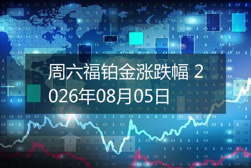 周六福铂金涨跌幅 2026年08月05日