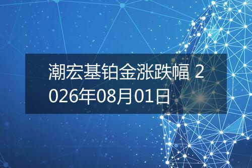 潮宏基铂金涨跌幅 2026年08月01日