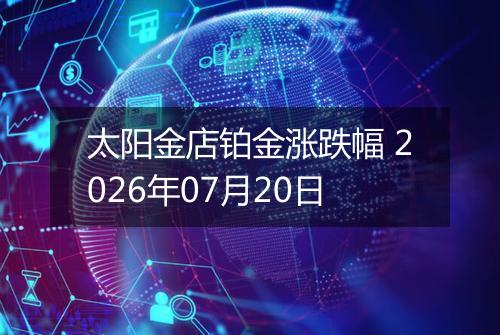 太阳金店铂金涨跌幅 2026年07月20日