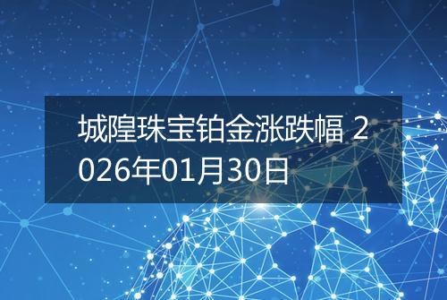 城隍珠宝铂金涨跌幅 2026年01月30日