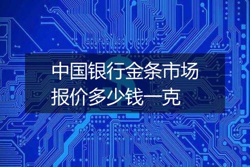 中国银行金条市场报价多少钱一克
