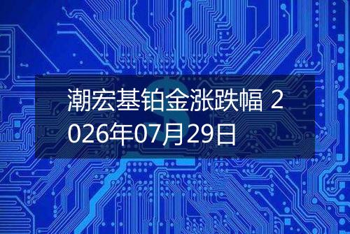 潮宏基铂金涨跌幅 2026年07月29日