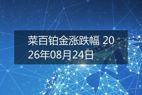 菜百铂金涨跌幅 2026年08月24日