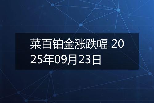 菜百铂金涨跌幅 2025年09月23日