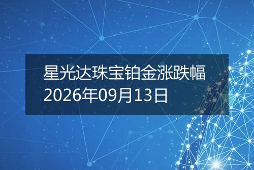 星光达珠宝铂金涨跌幅 2026年09月13日