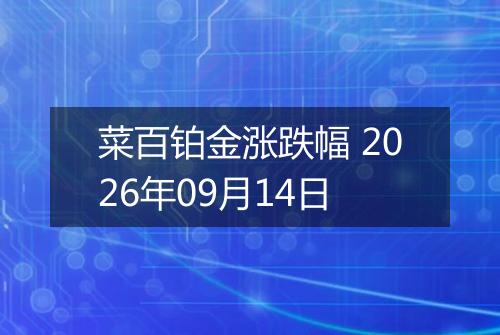 菜百铂金涨跌幅 2026年09月14日