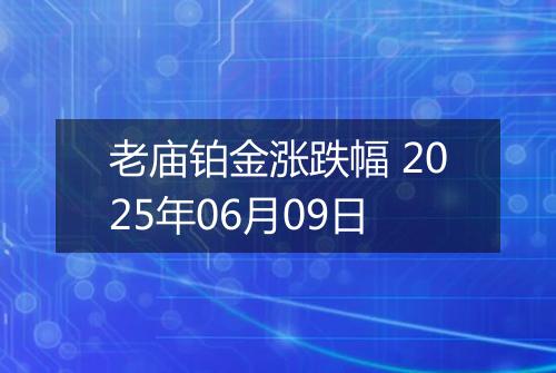 老庙铂金涨跌幅 2025年06月09日