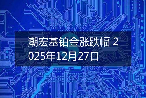 潮宏基铂金涨跌幅 2025年12月27日