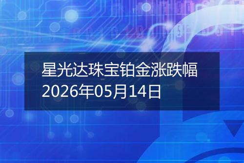 星光达珠宝铂金涨跌幅 2026年05月14日