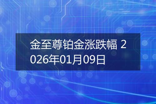 金至尊铂金涨跌幅 2026年01月09日