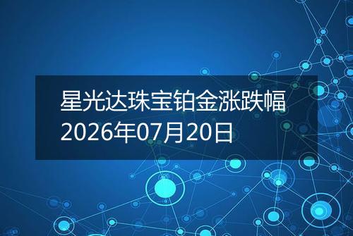星光达珠宝铂金涨跌幅 2026年07月20日