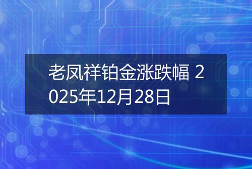 老凤祥铂金涨跌幅 2025年12月28日