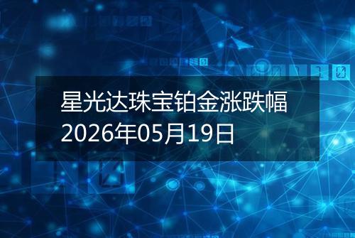 星光达珠宝铂金涨跌幅 2026年05月19日