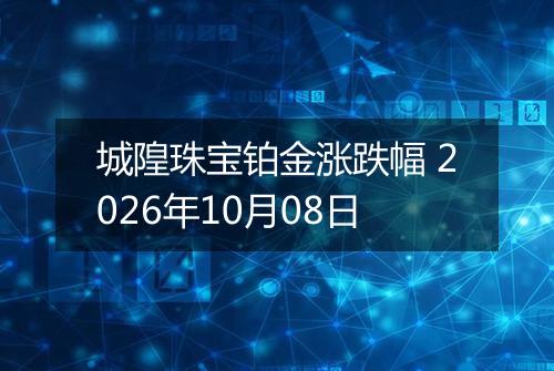 城隍珠宝铂金涨跌幅 2026年10月08日