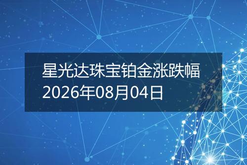 星光达珠宝铂金涨跌幅 2026年08月04日