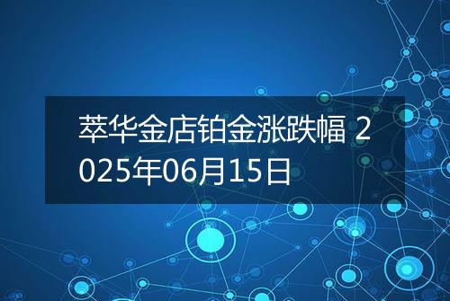 萃华金店铂金涨跌幅 2025年06月15日