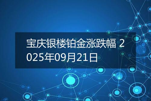 宝庆银楼铂金涨跌幅 2025年09月21日