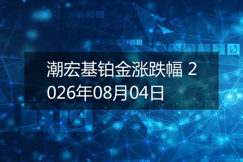 潮宏基铂金涨跌幅 2026年08月04日