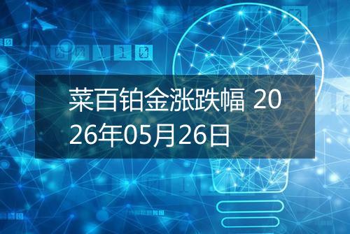 菜百铂金涨跌幅 2026年05月26日