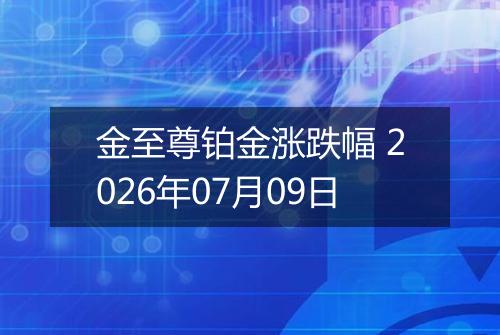 金至尊铂金涨跌幅 2026年07月09日