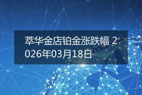 萃华金店铂金涨跌幅 2026年03月18日
