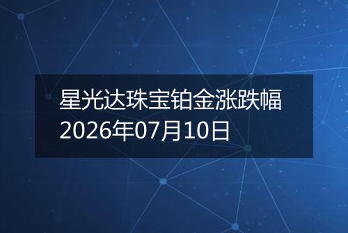 星光达珠宝铂金涨跌幅 2026年07月10日