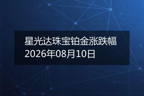 星光达珠宝铂金涨跌幅 2026年08月10日