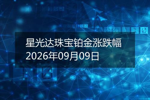 星光达珠宝铂金涨跌幅 2026年09月09日