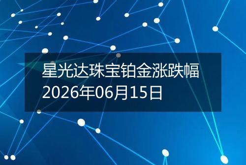 星光达珠宝铂金涨跌幅 2026年06月15日