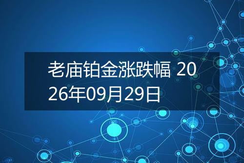 老庙铂金涨跌幅 2026年09月29日