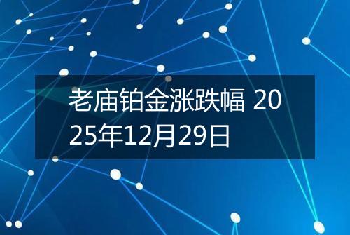 老庙铂金涨跌幅 2025年12月29日